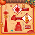 16 Pieces 2022 Chinese New Year Decorations Chinese Knot with New Year Tiger Charm Red Blessing Bag with Fringe Chinese Feng Shui Tiger Tassel for New Year Home Wealth Success Good Luck Success