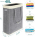 40L Narrow Laundry Basket with Padded Handle, 22" Slim Laundry Hamper Foldable, Thin Dirty Clothes Basket for Dorm Organize, Skinny Laundry Hamper for Small Space, Closet Bedroom, Bathroom Corner