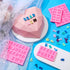 4 Pieces Valentine's Day Diamond Heart Mold Silicone Letter Alphabet Fondant Chocolates Molds, 8.7 Inch Silicone Breakable Heart Mold and 4 Pieces Wooden Hammers for Baking Chocolate