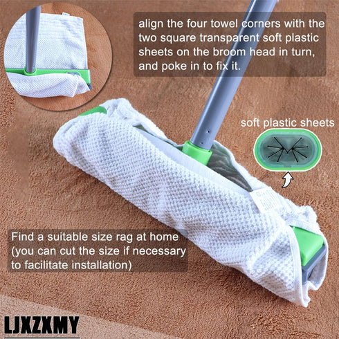 Pet Hair Removal Rubber Broom with Squeegee,Soft Push Broom,Pole:59'' ,Carpet Sweeper, Adjustable Long Handle, Removal Pet Human Hair,Green