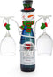 Besti Snowman Wine Bottle and Glass Holder Stand | Classic Christmas Holiday Decor for Kitchens, Dining Rooms | Beautiful, Elegant Metal Design | Unique Gift Choice