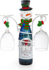 Besti Snowman Wine Bottle and Glass Holder Stand | Classic Christmas Holiday Decor for Kitchens, Dining Rooms | Beautiful, Elegant Metal Design | Unique Gift Choice