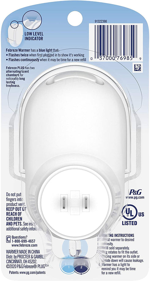 Febreze Odor-eliminating Fade Defy Plug, Scented Oil Warmer, 1 Count (Pack of 4)