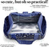 Fit + Fresh Westport Insulated Lunch Bag, Lunch Bag for Women, Reusable Lunch Box, Perfect for Work, School, Beach & More, Classic Navy Dot