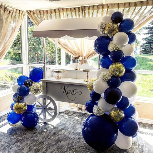 Oopat DIY Royal Blue Balloon Garland Kit for Royal Prince Baby Shower Wedding Graduation Boys First Birthday Party Centerpiece Backdrop Party Decoration