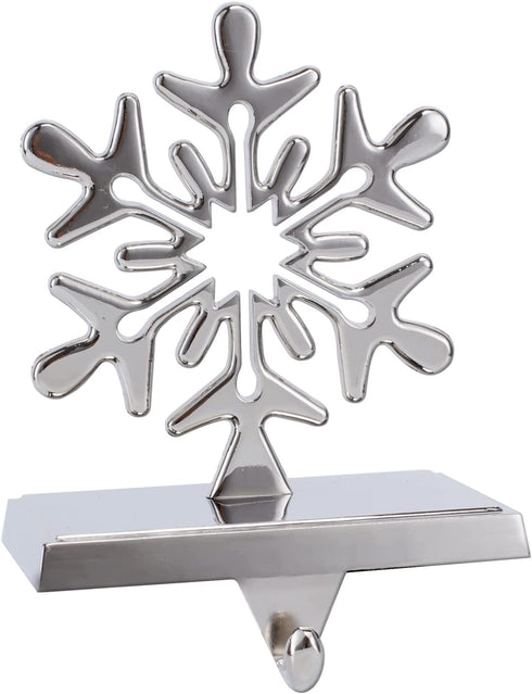 Snowflake Christmas Stocking Hangers for Mantel?Snowflake Christmas Stocking Holders for Fireplace Mantel Hooks Hanger for Christmas Snowflake Stockings Clip for Christmas Decoration (Snowflake)