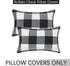 decorUhome Set of 2 Buffalo Plaid Check Throw Pillow Covers Farmhouse Decorative Fall Pillow Cases for Bed Couch Sofa, 12x20 Inch, Black and White