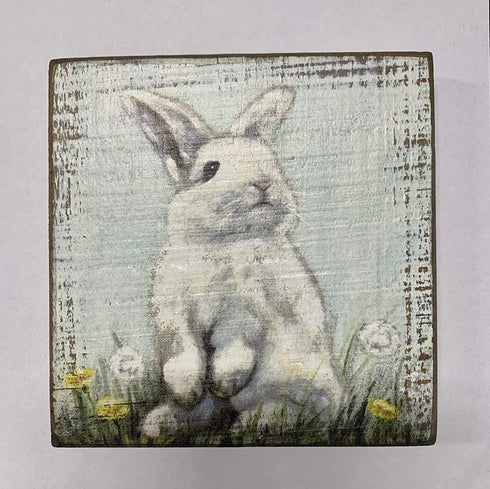 Primitives by Kathy Wood Home D©cor Sign, 6" x 6" x 1", Bunny
