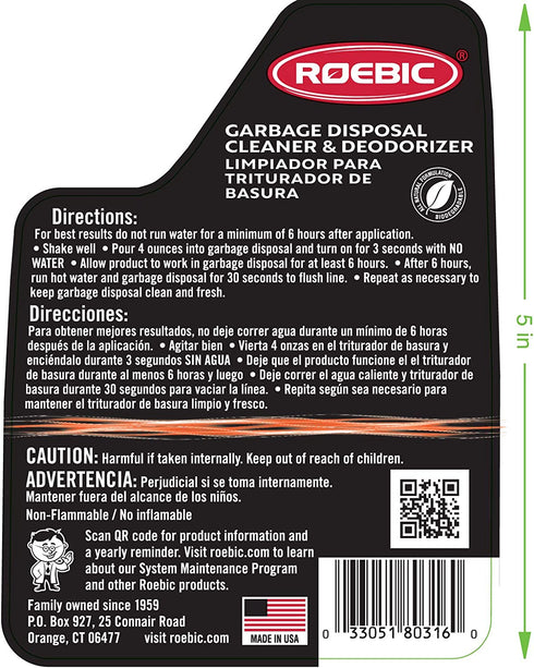 Roebic GDCD-Q-6 Garbage Disposal Cleaner and Deodorizer 32 Ounce