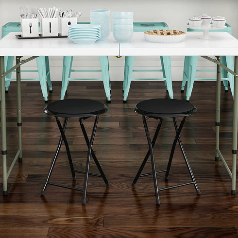 Lavish Home Folding Stool, 18", Black