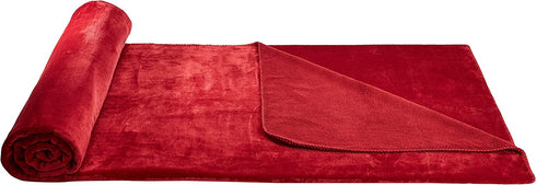 Amazon Basics Fuzzy, Micro Plush Fleece Blanket, All Seasons - Twin, Red