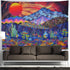 Trippy Tapestry Mountain Tapestry Psychedelic Sun Tapestry Colorful Mushroom Tapestry Hippie Waves Abstract Wall Tapestry for Bedroom Living Room