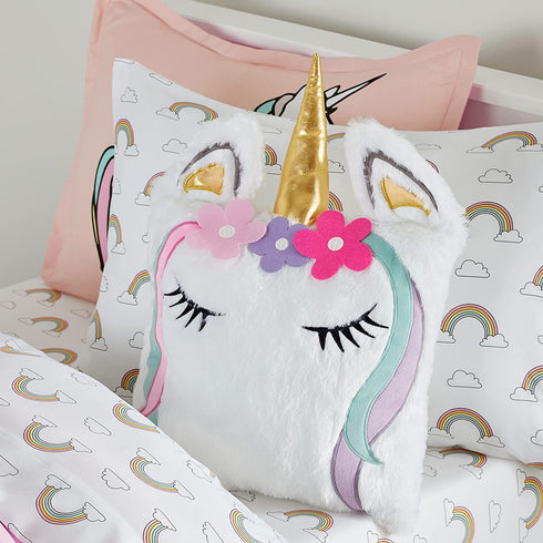 Amazon Basics Kids Unicorn Kingdom Decorative Pillow - Unicorn Face