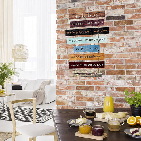 In This House We Do Family Sign Home Decor Rustic Farmhouse Decor for the Home Sign Wall Decorations for Living Room Modern Farmhouse Sign