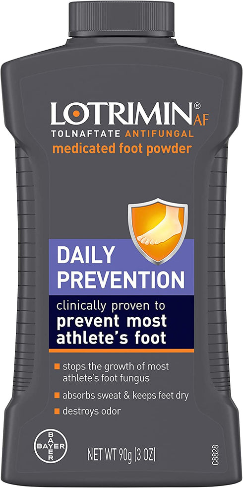 Lotrimin Athlete's Foot Daily Prevention Medicated Foot Powder Bottle, 3 Ounce