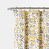 Lush Decor Weeping Flower Shower Curtain-Fabric Floral Vine Print Design, 72 x 72, Yellow & Gray