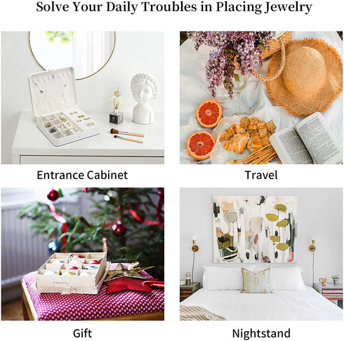 Vlando Jewelry Boxes for Girls, Women Jewelry Organizer Box Travel Necklace Earrings Ring Bracelet Jewelry Storage Case, Medium Portable Leather Jewellry Holder with Lid, Kids Gift, Pink