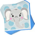 Elephant Boy Baby Shower Party Supplies Tableware Set 24 9" Paper Plates 24 7" Plate 24 9 Oz Cup 50 Lunch Napkin for Little Boys Blue Grey Elephants Birthday Gender Reveal Disposable Dinnerware Decor