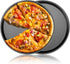 12 Inch Pizza Baking Pan 2 Pack, Middle Size Nonstick Pizza Crisper Apple Pie Pan Oven Baking Tray Platter Heavy Duty Thicken