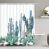 Alishomtll Bathroom Shower Curtain Tropical Cactus Shower Curtains with 12 Hooks, Cactus Flowers Blossom Bath Curtain Durable Waterproof Fabric Bathroom Curtain (Cactus, 70 — 69 inches)