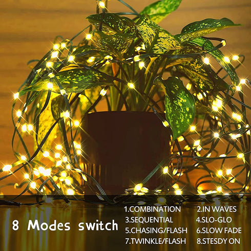 Christmas Tree Lights String Lights for Outside Waterproof 76foot 200Led Christmas Lights Outdoor Indoor Warm White 8Modes Twinkle Fairy Light Plug in