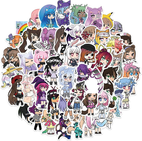 wyyeleswm Gacha Life Game Stickers 50PCS Cartoon Character Costume Game Stickers Vinyl Waterproof Stickers for Laptop Bumper Water Bottles Computer Phone Car Stickers and Decals car Stickers for Girl (gacha life)