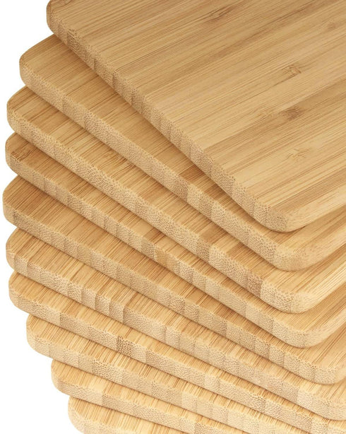 BambooMN Bulk Wholesale Premium Bamboo Cheese, Serving & Cutting Board - Small - 7.9" x 5.5" x 0.4" - 3 pcs