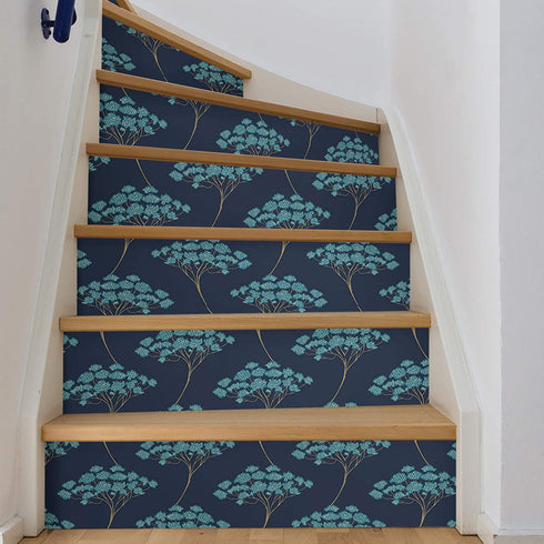 NuWallpaper NUS3147 Blue Ficus Peel & Stick Wallpaper