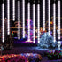AWQ 16.9 Inch 10 Tubes Meteor Shower Lights 360LED Waterproof Falling Rain Drop Christmas Lights Plug in for Indoor & Outdoor Holiday Garden Tree Christmas Party Home Decor (White)