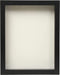 FrameWorks 8.5 x 11 Black Wooden Shadow Box Frame Soft Felt Back, Tempered Glass, and Included Elegant White Ball Push Pins