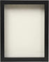 FrameWorks 8.5 x 11 Black Wooden Shadow Box Frame Soft Felt Back, Tempered Glass, and Included Elegant White Ball Push Pins