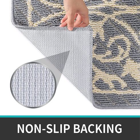 DEXI Door Mat Indoor Rugs for Entryway Floor Mats Inside Doormat Front Entrance Rug Entry Non Slip Washable,19.5"x31.5",Gray