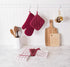 DII Basic Terry Collection Windowpane Dishcloth Set, 12x12, Wine, 6 Piece