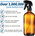 Empty Amber Glass Spray Bottles with Labels - 16oz Bottle for Essential Oils, Gardening, Cleaning Solutions, Pets, Plants , and Hair Misting - Durable Trigger Sprayer with Mist and Stream Option