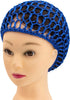 AUEAR, Mesh Crochet Hair Net Thick Short Hair Net Snoods Cover Women Hairnet for Sleeping (3 Pack, Blue)