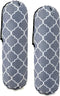 Large Grocery Bags Holders Bulk 2 Pack Heavy Duty Lightweight Plastic Sack w Hanging Loop Washable Shopping Bag Storage Dispensers for Garbage Bags Organizer with Drawstring Grey Cute Geometric Design