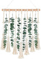 Artificial Eucalyptus Wall Decor Artificial Eucalyptus Garland Fake Eucalyptus Greenery Fake Eucalyptus Vines Wall Hanging with Woven Tassels for Backdrop Arch Wall Wedding Bedroom Apartment Decor