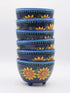 Bundle Bop Chips and Salsa Chip Dip Bowl Set - Melamine Spanish 6 Piece Small Bowl Set Painted Blue Dishes with Sunflowers - Serving Bowls for Party and Fiestas (6)