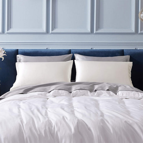 Bedsure 100% Mulberry Silk Pillowcase - Gift for Women and Men, 22 Momme Silk Pillowcase for Hair and Skin Health paired with Sleep Eye Mask (Queen 20"x30", Cream White)