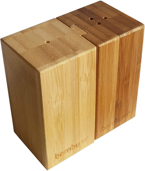 Natural Bamboo Wood Salt and Pepper Shakers