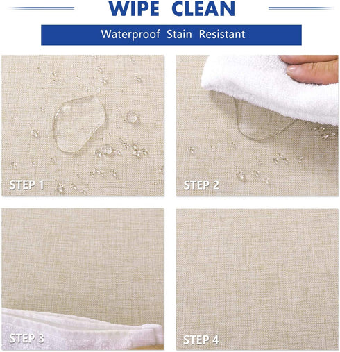 Hiasan Faux Linen Rectangle Tablecloth - Wrinkle and Stain Resistant Washable Table Cloth for Kitchen Dining Room Holiday Table Cover for Party Dinner, Beige, 54 x 108 Inch