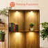 Under Cabinet Lights Wireless Closet Lights, 16 Color Changing LED Puck Lights Battery Operated , Dimmable Wooden Puck Lights with Remote & Timing for Kitchen Cabinet and Closet (Light Wood)