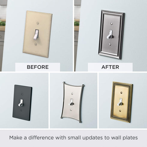 Franklin Brass W35059V-SN-C Classic Beaded Single Duplex Wall Plate/Switch Plate/Cover (3 Pack), Satin Nickel
