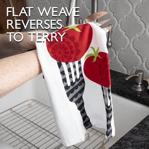 T-fal Textiles 62453 Kitchen Towel Set, 2-Pack, White