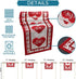 Table Runner 70 Inches Long Burlap Valentines Day Table Runners for Party Decorations, Valentine's Day Love Red Border Table Runner Farmhouse Non-slip Linen Tablecloth for Wedding Dinner