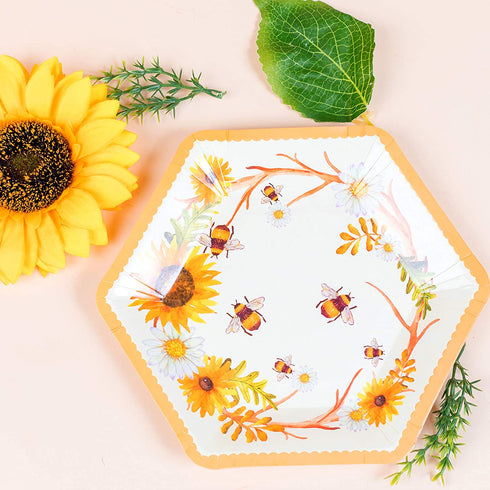 Bee Party Supplies Bumble Bee Party Decorations Sunflower Includes Dinner Plates Dessert Plates Cups Napkins For Birthday kids Baby shower Parties Serves 16
