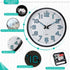 Plumeet Night Light Wall Clocks - 13 Inches Clock with Silent Non-Ticking Glowing Function - Great for Home Kitchen Bedroom - Large Number Battery Operated (Blue Light)