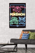 Trends International Pok©mon - Neon Group Wall Poster, 22.375" x 34", Poster & Mount Bundle