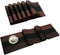 SHACOS Table Placemats Set of 6 with Table Runner Woven Vinyl Wipe Clean Heat Resistant Table Mats and Runner Set for Dining Table, Ombre Coffee Black
