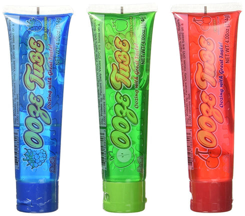 Set of 3 Kidsmania 4oz Ooze Tubes! Oozing Delicious Flavors - Blue Raspberry, Cherry, Green Apple! (3)